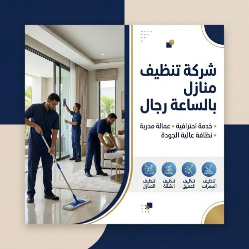 شركة تنظيف منازل بالساعة رجال